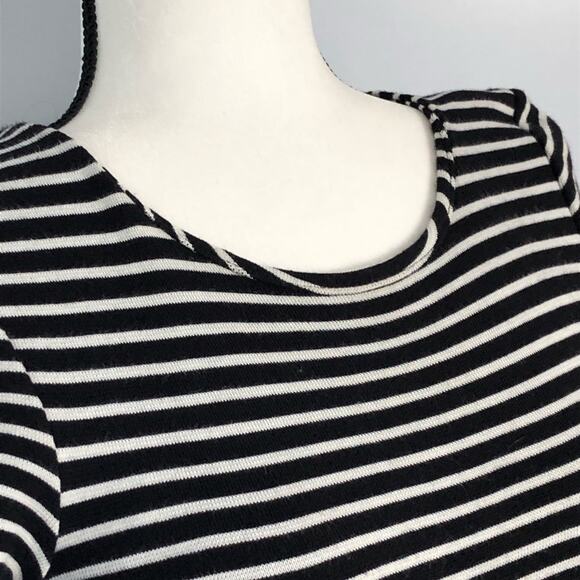 Madewell Black White Stripe Gallerist Fit Flare Dress Small - Picture 14 of 16